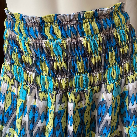 Joe Fresh Boho/Aztec/Tribal Print Pleated Smocked Mini Skirt Women's Size XL - Picture 11 of 13